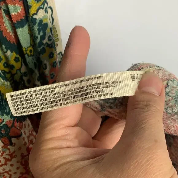 Intimately Free People size small patchwork Multicolor Bohemian Dress maxi tie - Picture 6 of 9